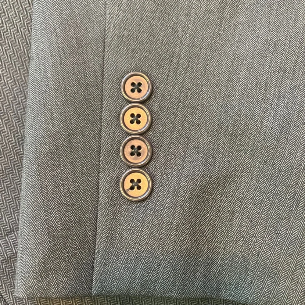 Jos A Bank Signature Gold Wool Gray Herringbone Blazer Jacket Men's‎ 44R